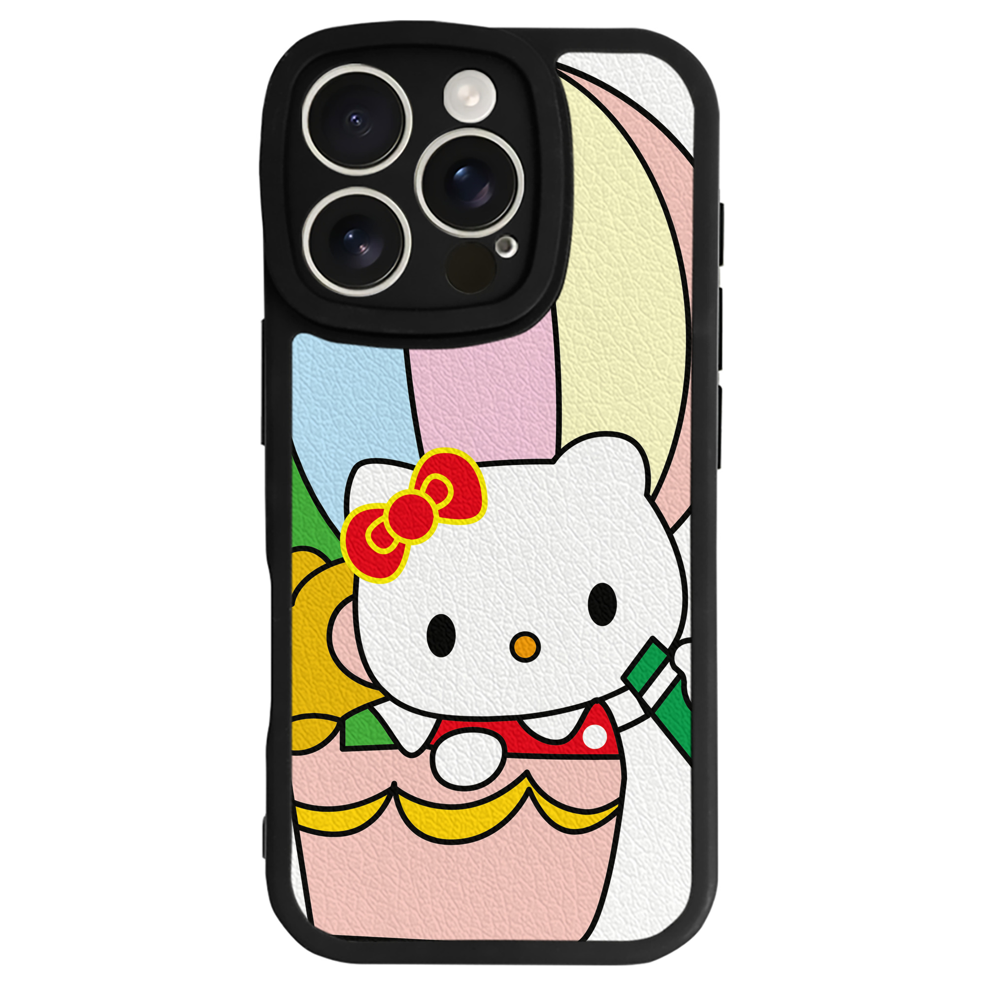（画像用） Hello Kitty ハローキティ 【iPhone 16シリーズ対応】シリコンスマホケース（レザー調） 材質：シリコン